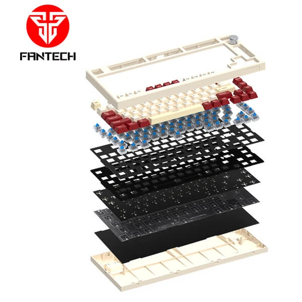 FANTECH MAXFIT81 MK910 VIBE EDITION ROYAL PRINCE RGB Tri-mode Connections Modular Mechanical Gaming Keyboard (PBT KEYCAPS)