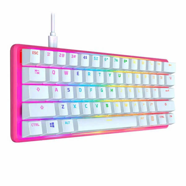 HyperX ALLOY ORIGINS 60 MECHANICAL GAMING KEYBOARD - DOUBLE SHOT PBT KEYCAPS - PINK