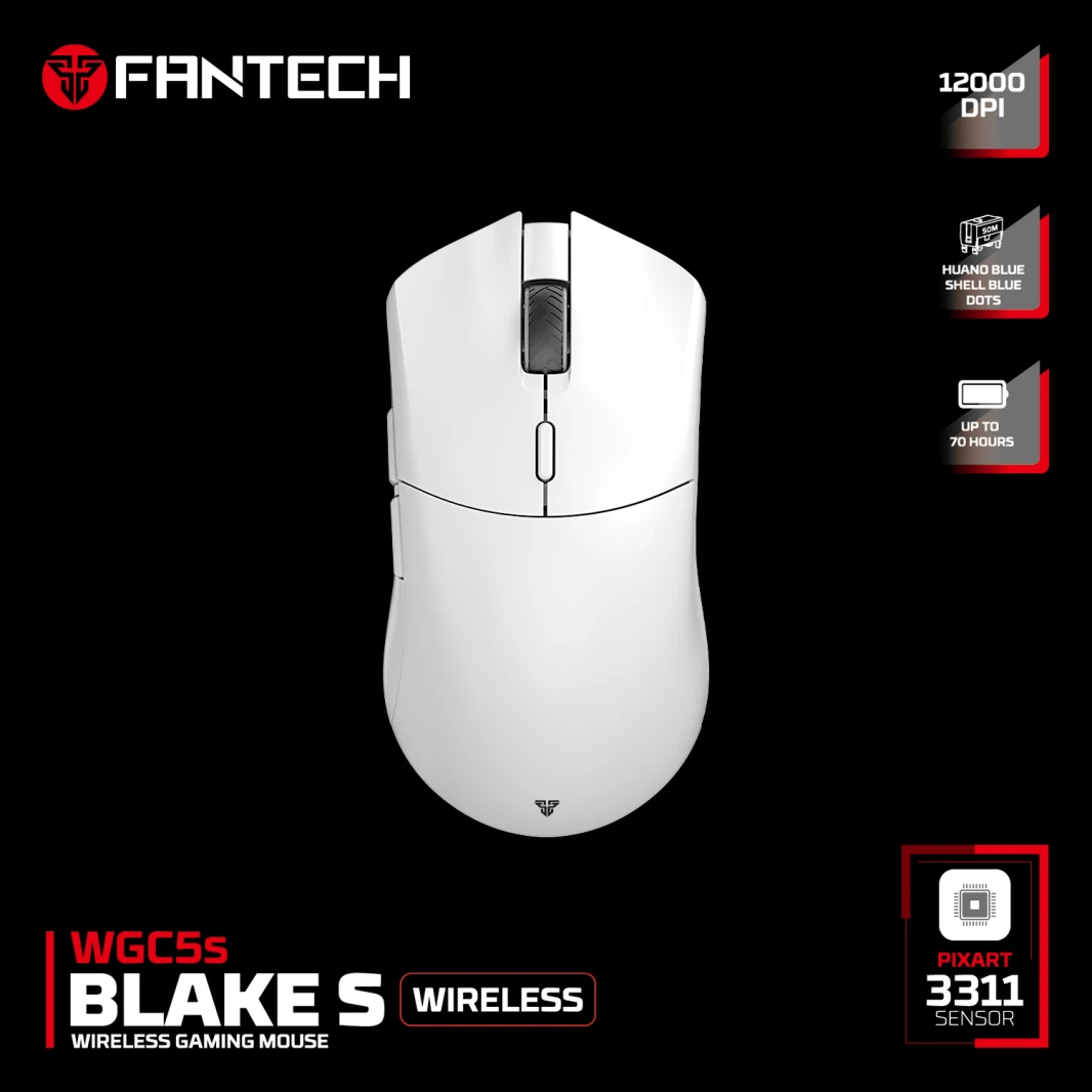 FANTECH WGC5S BLAKE S DUAL MODE WIRELESS GAMING MOUSE - WHITE