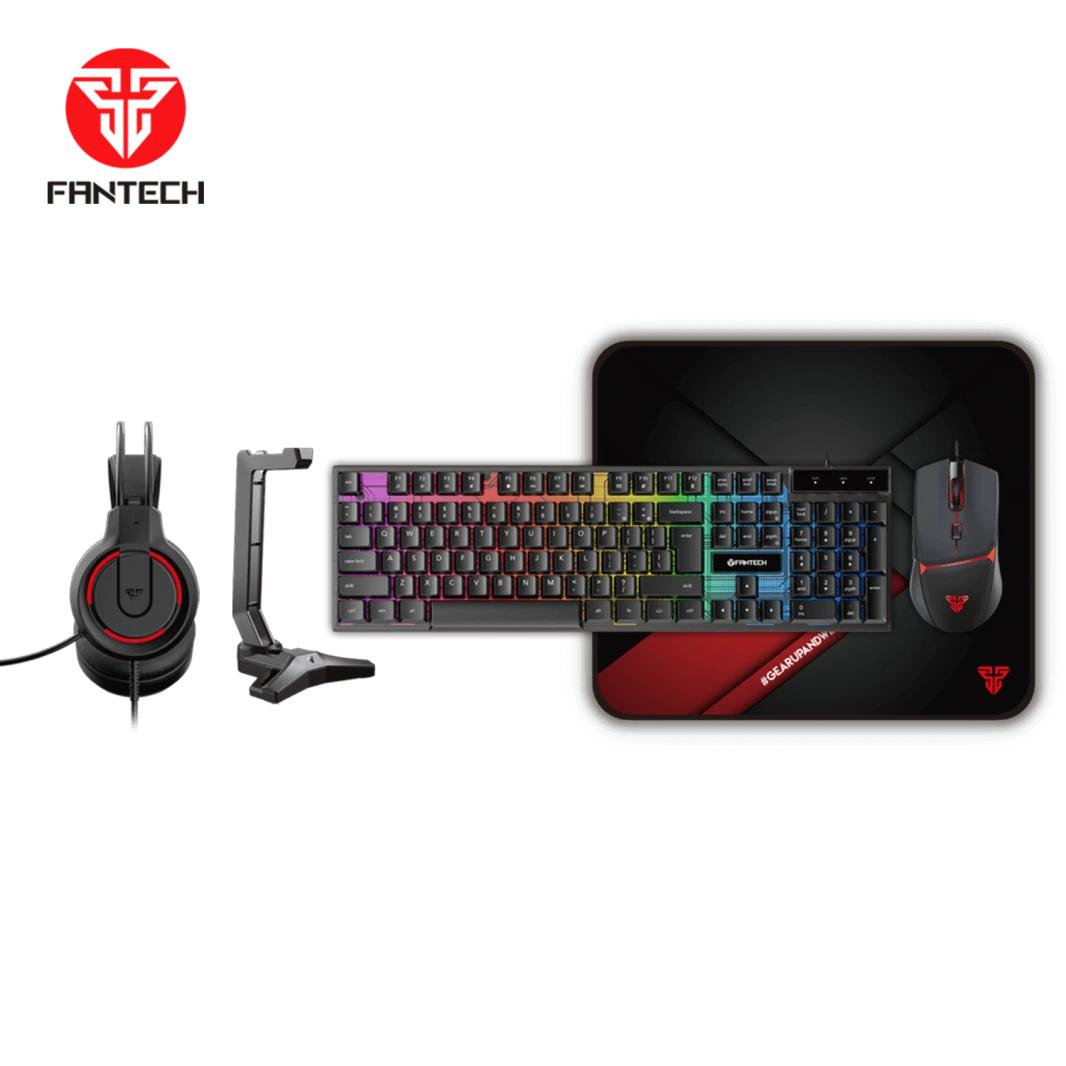 Fantech P51 5-in-1 Keyboard Combo with Mouse + Mousepad + Headset + Headset stand