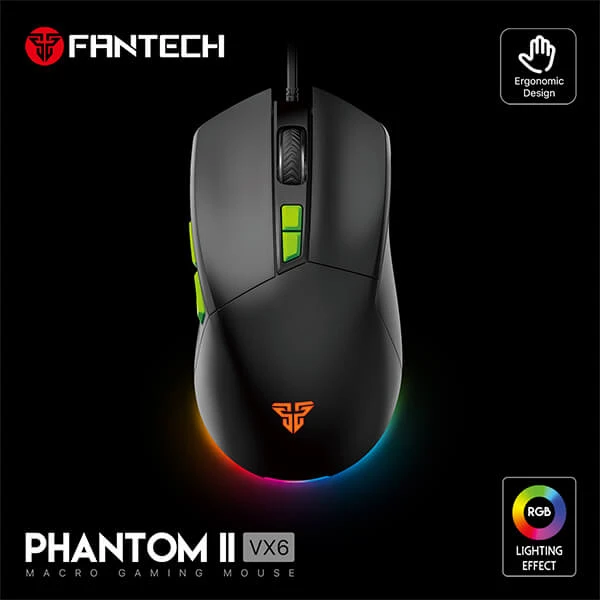 FANTECH PHANTOM II VX6 GAMING MOUSE - BLACK