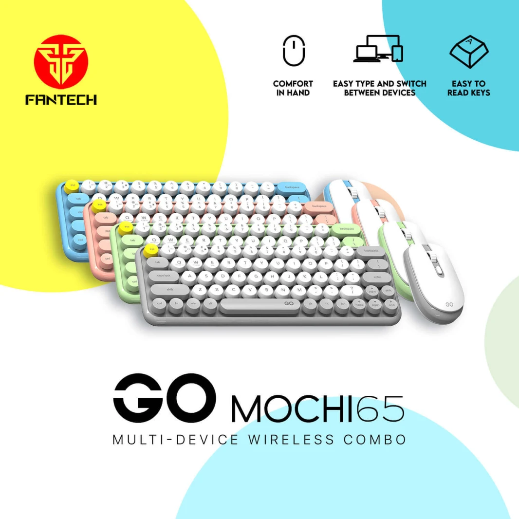 FANTECH GO MOCHI65 WK896 WIRELESS KEYBOARD MOUSE COMBO - BLUE