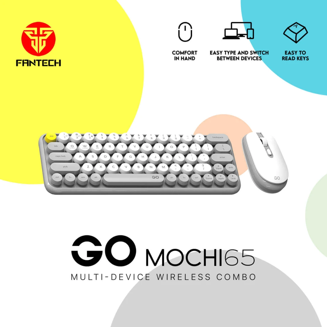 FANTECH GO MOCHI65 WK896 WIRELESS KEYBOARD MOUSE COMBO - GREY