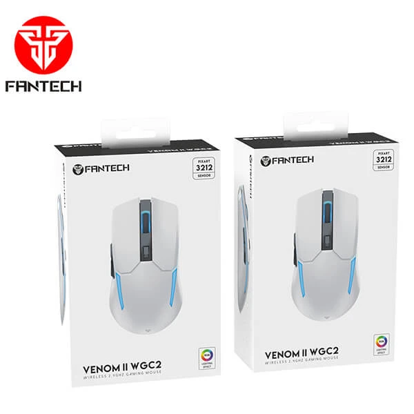 FANTECH VENOM II WGC2 RECHARGEABLE WIRELESS GAMING MOUSE - VIBE EDITION WHITE