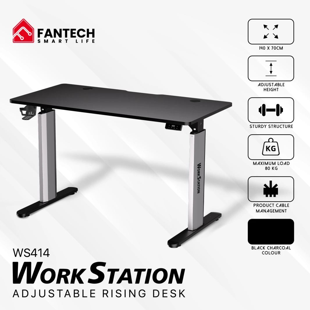 FANTECH WORKSTATION WS414 ADJUSTABLE RISING DESK - Black