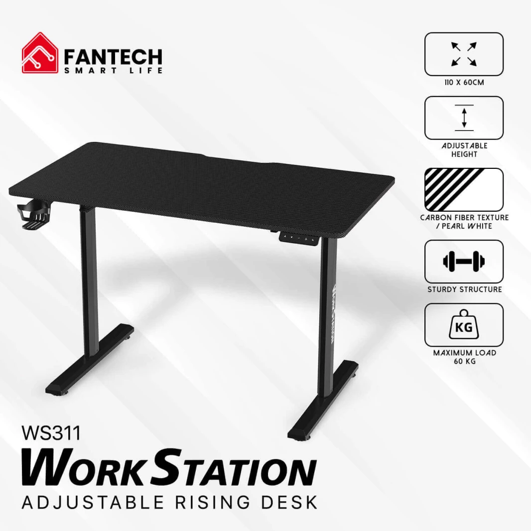 FANTECH WORKSTATION WS311 ADJUSTABLE RISING DESK - Black