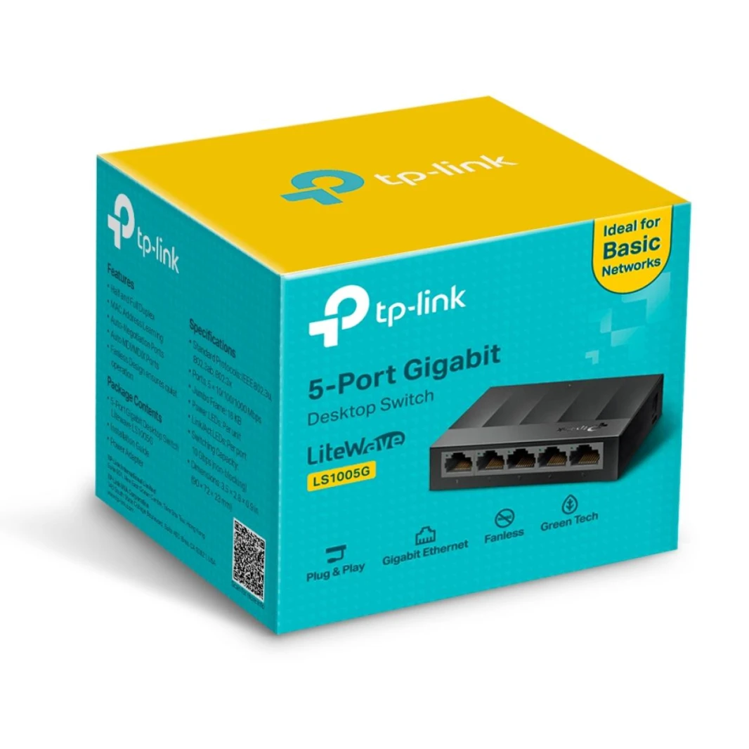 مفتاح سطح المكتب TP-Link LiteWave ذو 5 منافذ Gigabit 10/100/1000Mbps