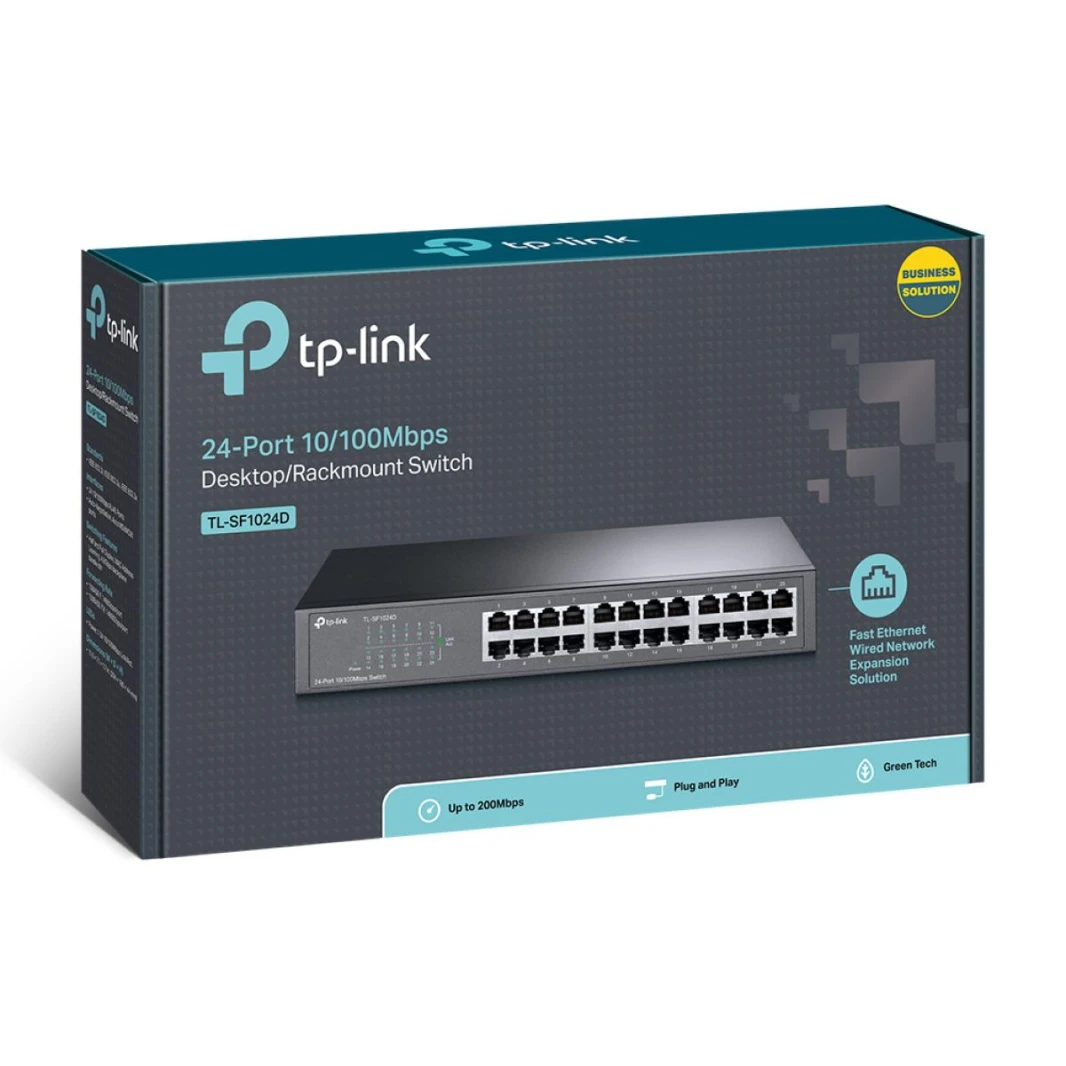 TP-Link TL-SF1024D مفتاح سطح المكتب/الرفوف 24 منفذًا بسرعة 10/100 ميجابت في الثانية