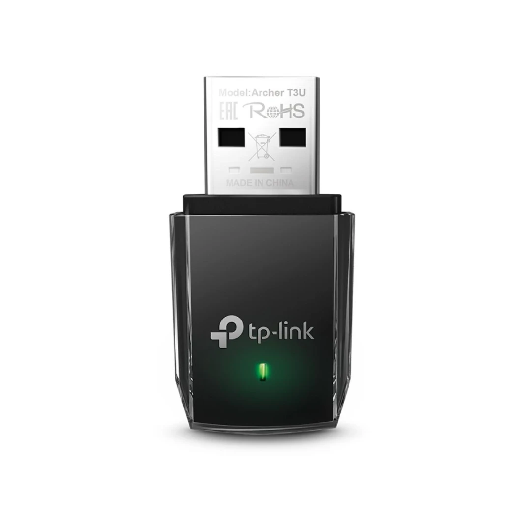 محول لاسلكي TP-Link Archer T3U AC1300 USB 3.0 Mini ثنائي النطاق 5 جيجاهرتز