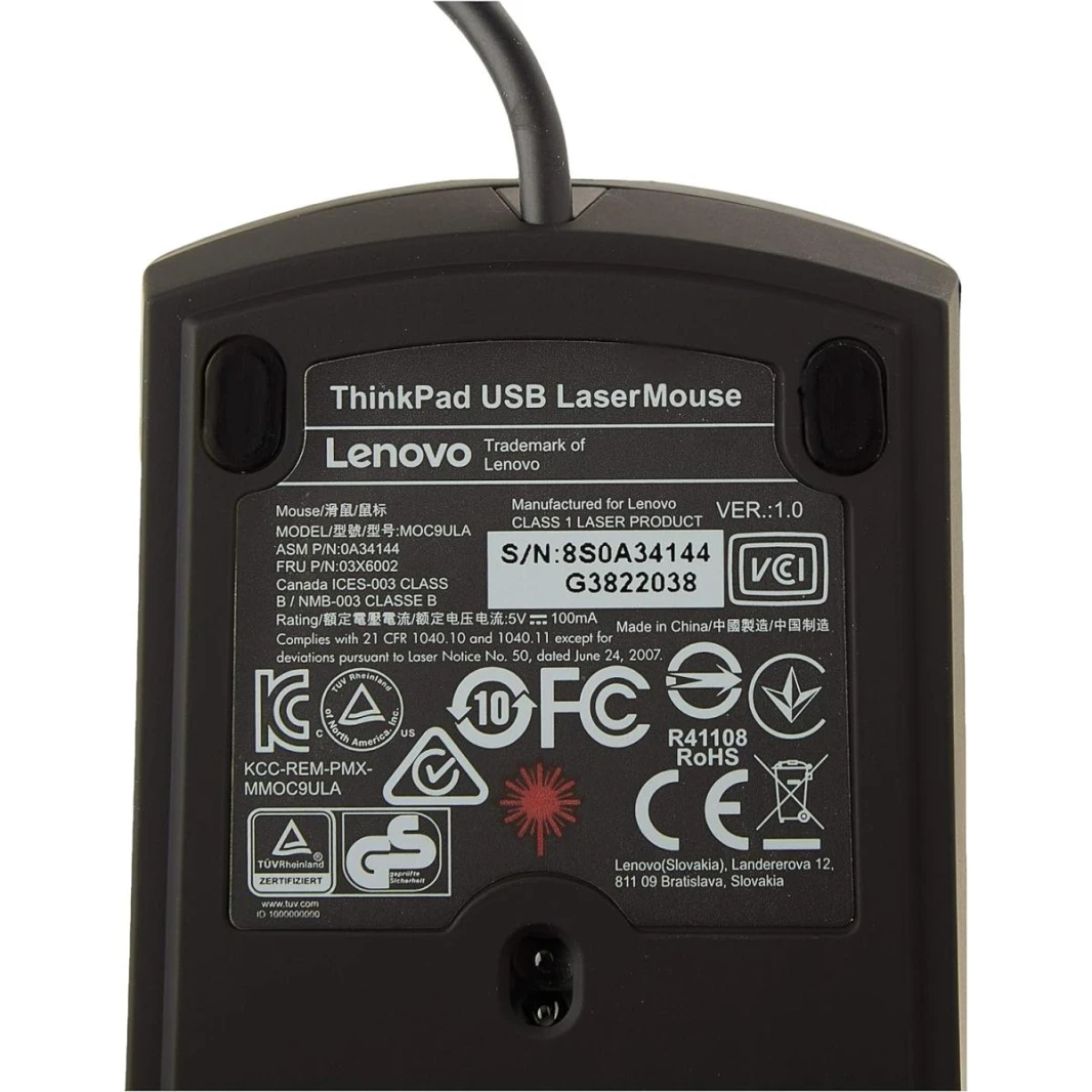 ماوس ليزر سلكي USB من لينوفو ThinkPad (MOC9ULA)