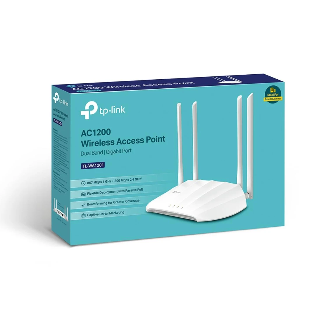 نقطة وصول لاسلكية TP-Link TL-WA1201 AC1200 بمنفذ جيجابت Wi-Fi ثنائي النطاق