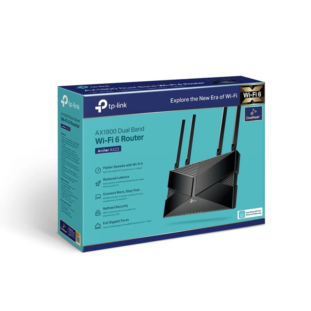 جهاز التوجيه اللاسلكي TP-Link Archer AX23 AX1800 WiFi 6 الذكي ثنائي النطاق Gigabit