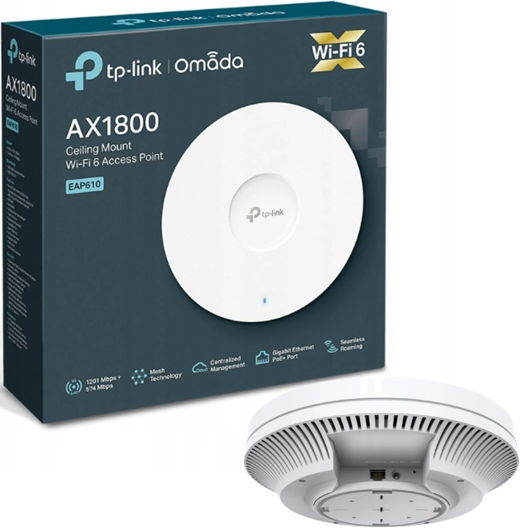 نقطة وصول TP-Link Omada EAP610 AX1800 المثبتة على السقف بتقنية WiFi 6