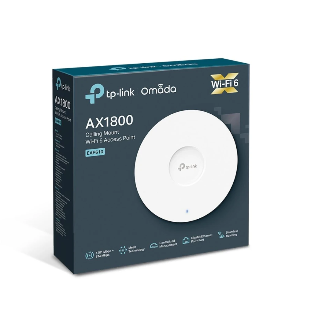 نقطة وصول TP-Link Omada EAP610 AX1800 المثبتة على السقف بتقنية WiFi 6