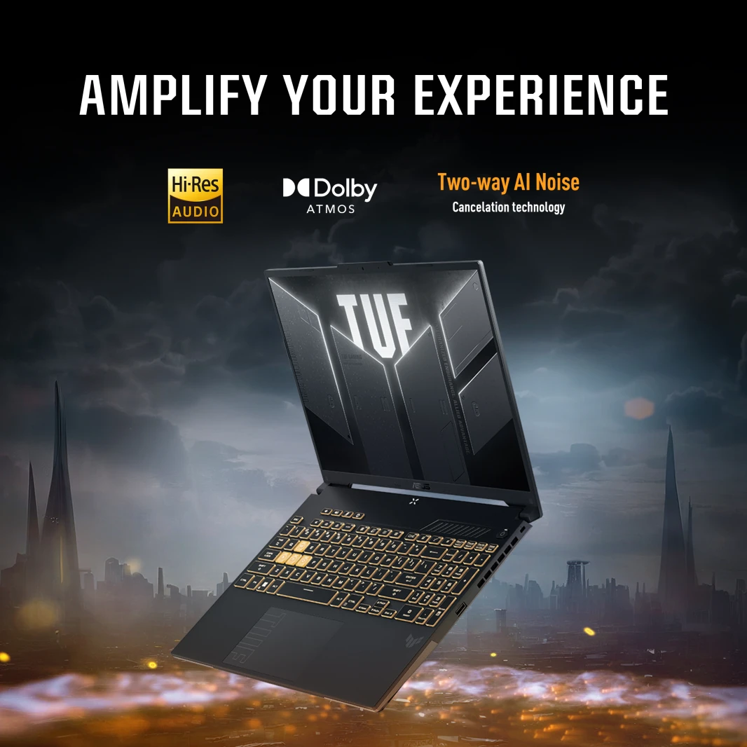 ASUS TUF Gaming F16 – i7-13650HX – RTX 4060 – 16 بوصة – 16 جيجابايت DDR5 – 1 تيرابايت SSD – Windows 11 – FX607JV-I71T16