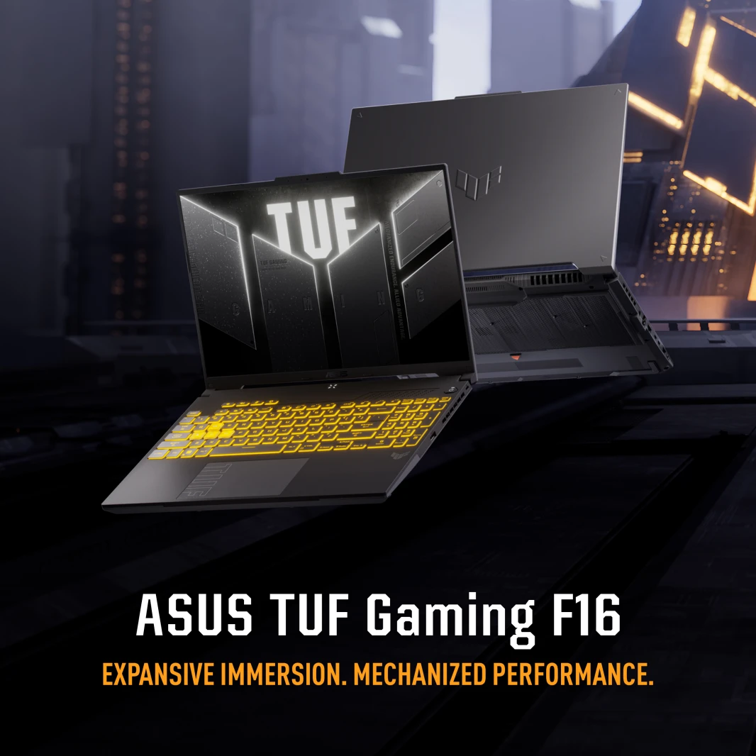 ASUS TUF Gaming F16 – i7-13650HX – RTX 4060 – 16 بوصة – 16 جيجابايت DDR5 – 1 تيرابايت SSD – Windows 11 – FX607JV-I71T16