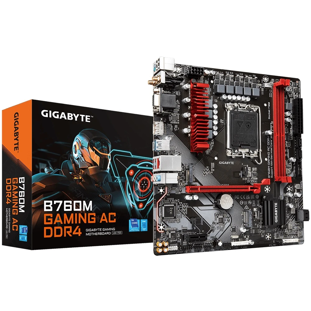 لوحة أم Gigabyte B760M Gaming AC DDR4، LGA 1700 لمعالجات Intel من الجيل الثالث عشر والثاني عشر، B760M-Gaming-AC-DDR4