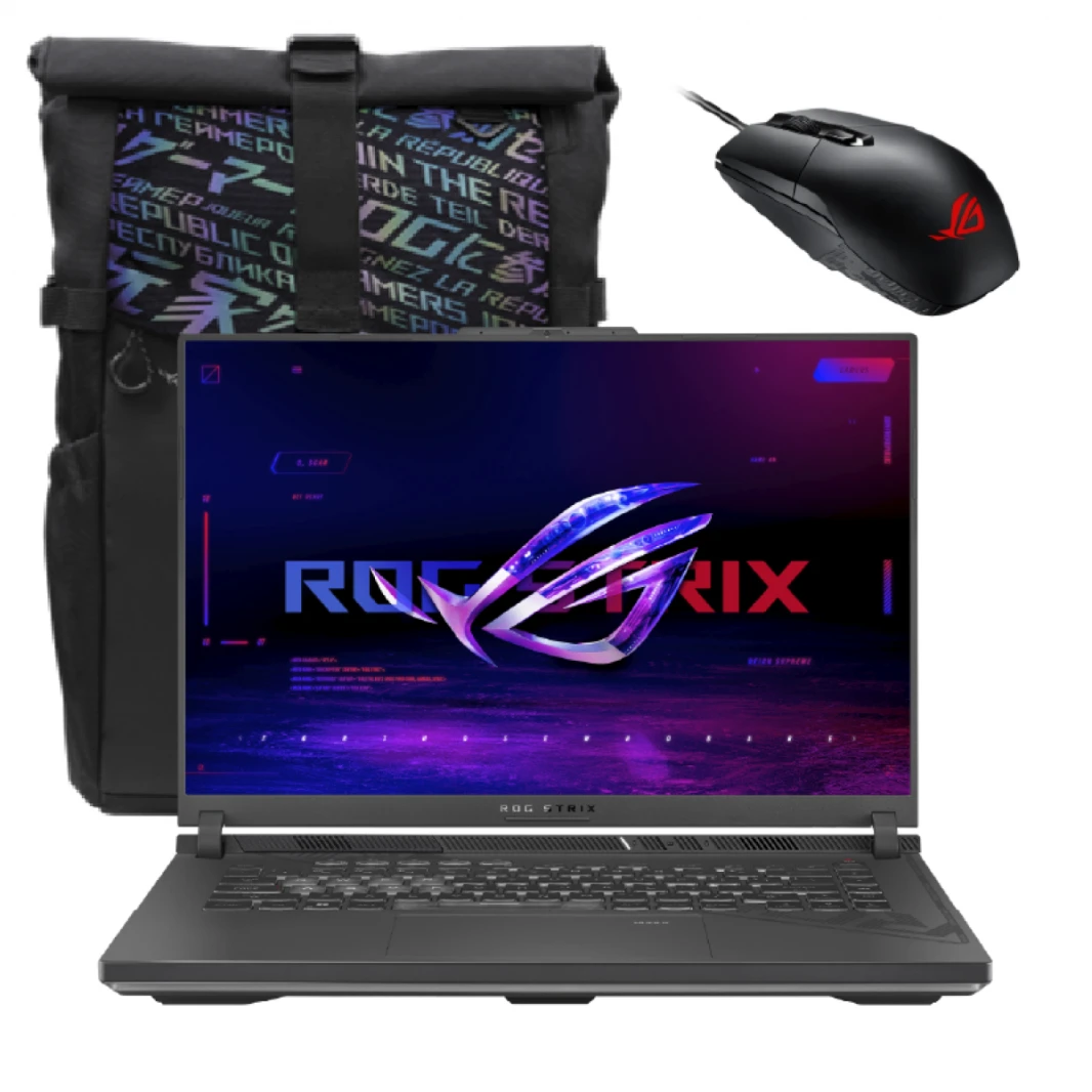 لاب توب ASUS ROG Strix G16 للألعاب ” Intel Core i7-13650HX، 1 تيرابايت NVMe SSD، 16 جيجابايت DDR5 RAM، RTX 4050 6 جيجابايت، شاشة 16 بوصة IPS FHD+ 165 هرتز، DOS ” G614JU-N3206