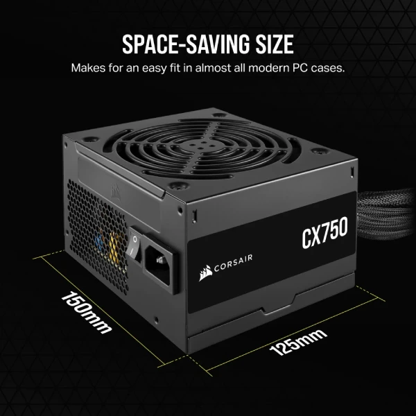 مزود الطاقة CORSAIR CX Series CX750 بقوة 750 واط – برونزي – CP-9020279-EU