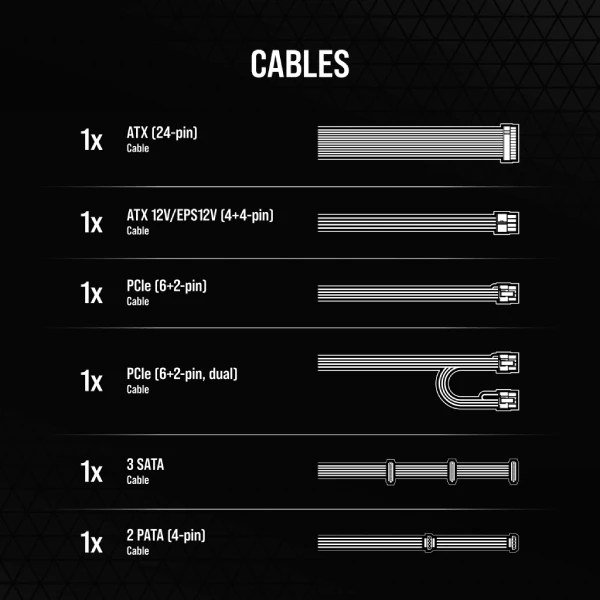 مزود الطاقة CORSAIR CX Series CX750 بقوة 750 واط – برونزي – CP-9020279-EU