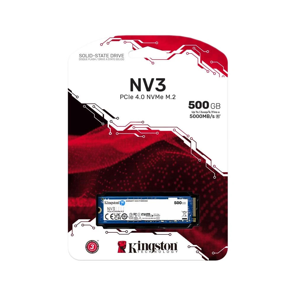 كينغستون NV3 SSD PCIe 4.0 NVMe سعة 500 جيجابايت [ SNV3S/500G ]