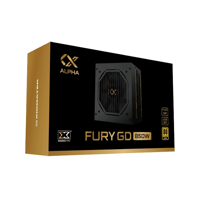 مروحة Xigmatek Fury 850W Gold (مكونة بالكامل / 80+ Gold / LLC D2D & APFC / مروحة FDB 12 سم / الجيل الخامس / سلك المملكة المتحدة / صندوق ملون) [ 40757/4711409540757 ]