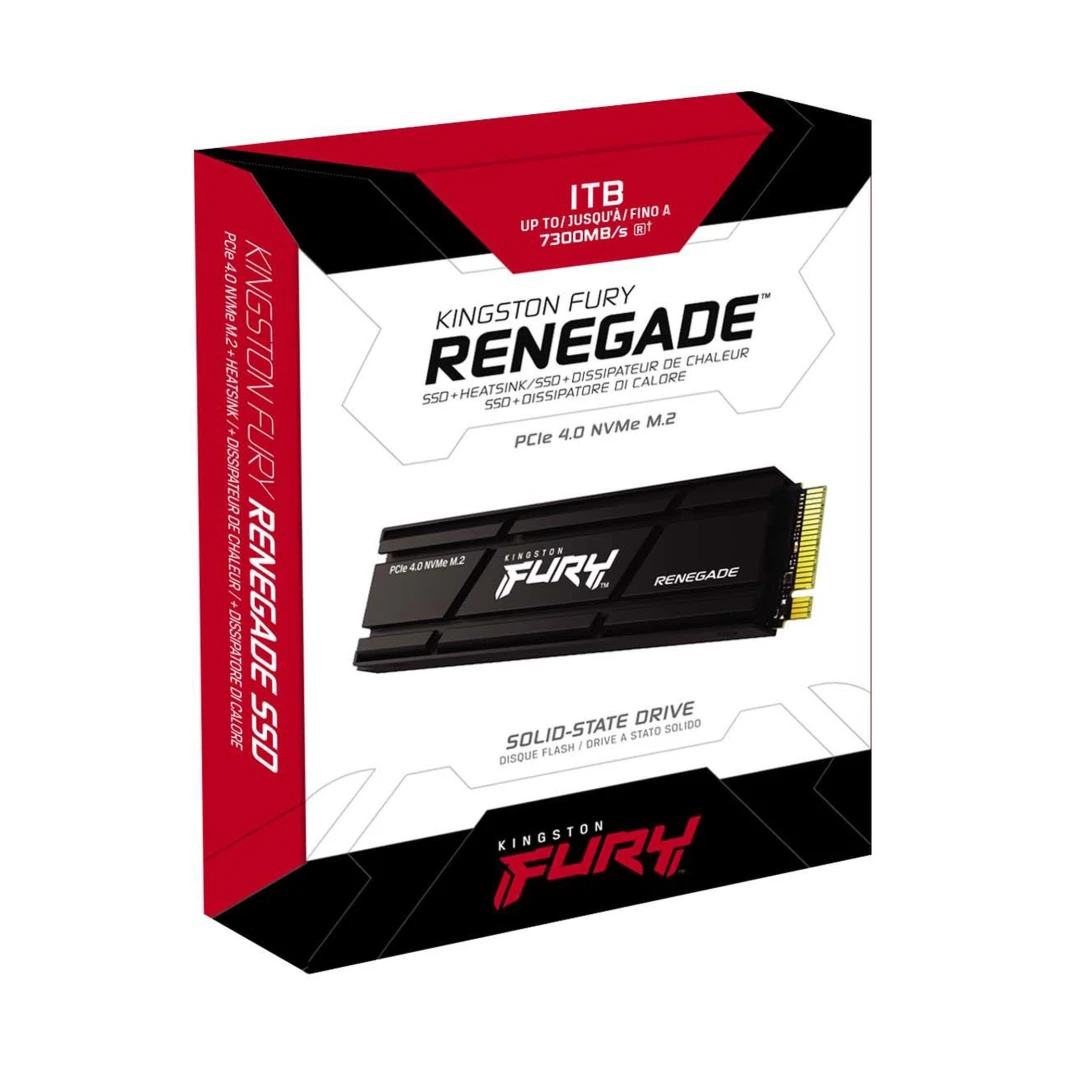 Kingston Fury Renegade 1TB PCIe 4.0 NVMe M.2 SSD (مبدد حراري من الألومنيوم) [ SFYRSK/1000G ]