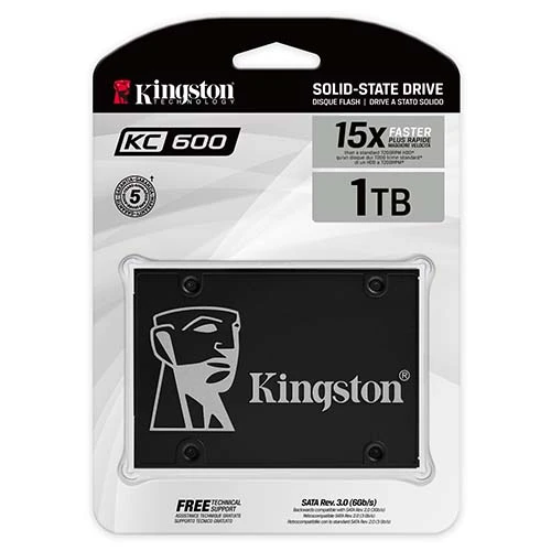 محرك أقراص الحالة الصلبة Kingston KC600 SATA III سعة 1 تيرابايت SSD