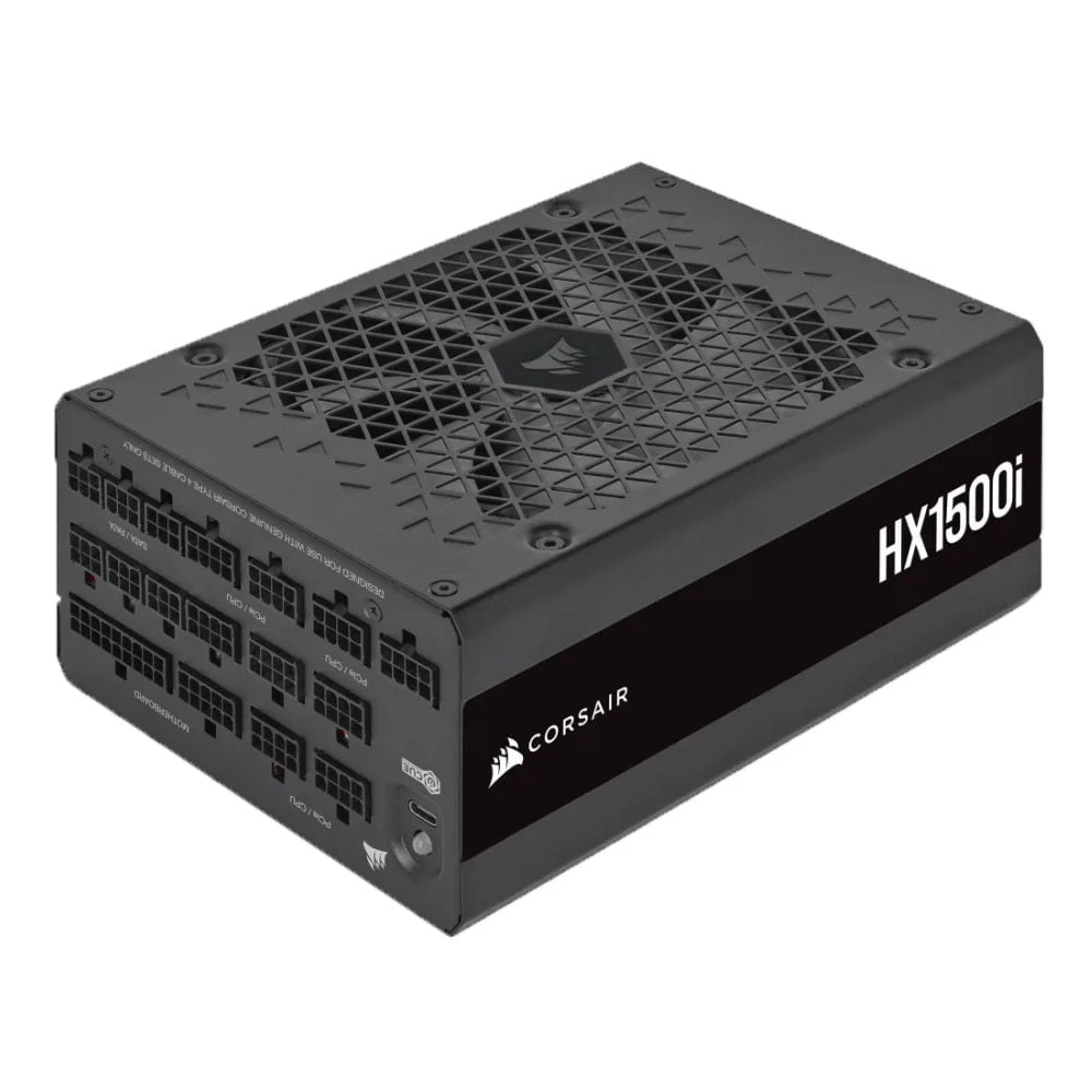 مزود الطاقة Corsair HX1500i Platinum ATX 1500 وات منخفض الضوضاء بالكامل ومجهز لأجهزة الكمبيوتر الشخصية [ CP-9020261-UK ]