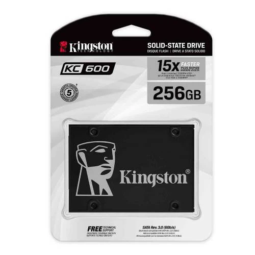 محرك أقراص الحالة الصلبة Kingston KC600 SATA III سعة 256 جيجابايت SSD