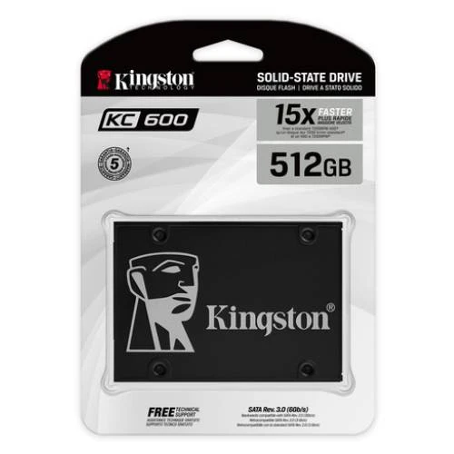 محرك أقراص الحالة الصلبة Kingston KC600 SATA III سعة 512 جيجابايت SSD