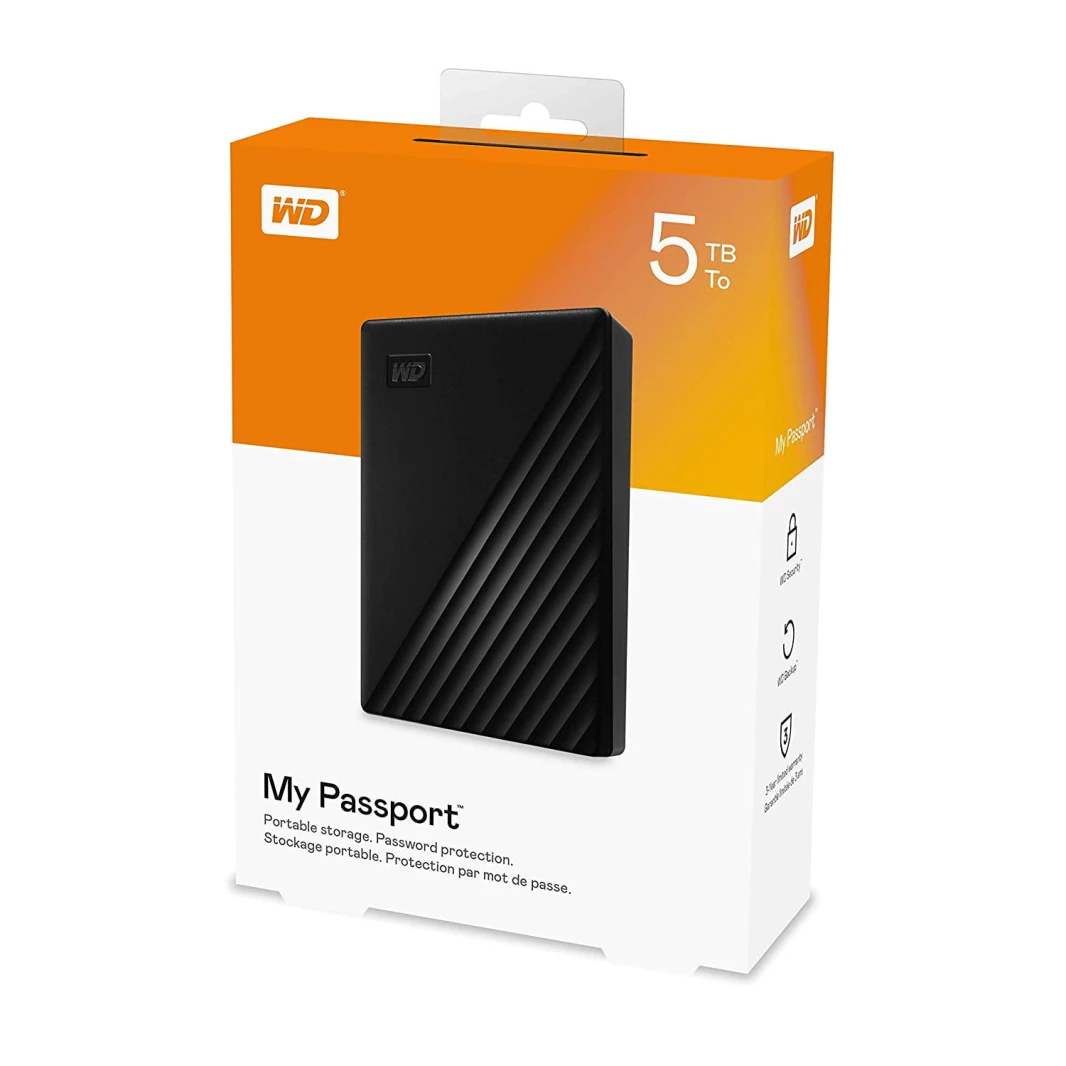 WD Western Digital My Passport سعة 5 تيرابايت (USB 3.2 Gen1 // أسود) [ WDBPKJ0050BBK ]