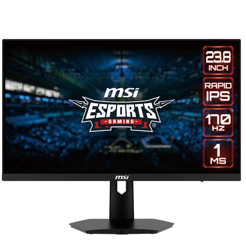 شاشة ألعاب MSI G244F مسطحة | 23.8 بوصة | 1920 × 1080 FHD | 170 هرتز | 1 مللي ثانية | IPS | FreeSync Premium | قابلة للتعديل