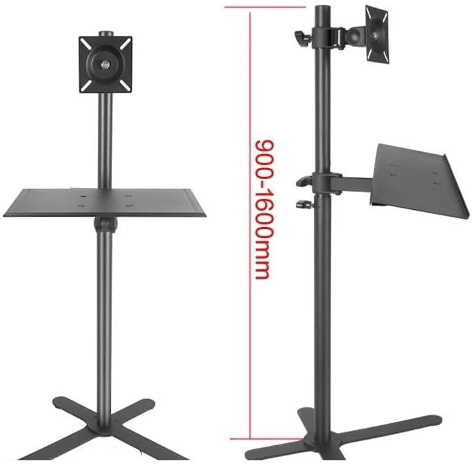 حامل شاشة أرضي كبير قابل للتعديل بارتفاع 120 سم و100 سم من DL-X03H + حامل لوحة مفاتيح // حامل كمبيوتر محمول