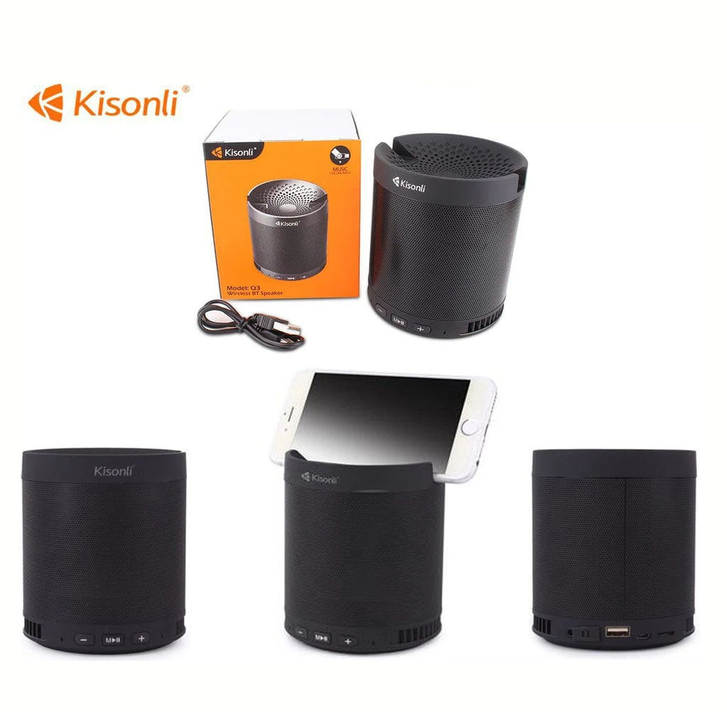 مكبر صوت Kisonli Q3 المحمول (بلوتوث / USB / microUSB / AUX) [ Q3 ]