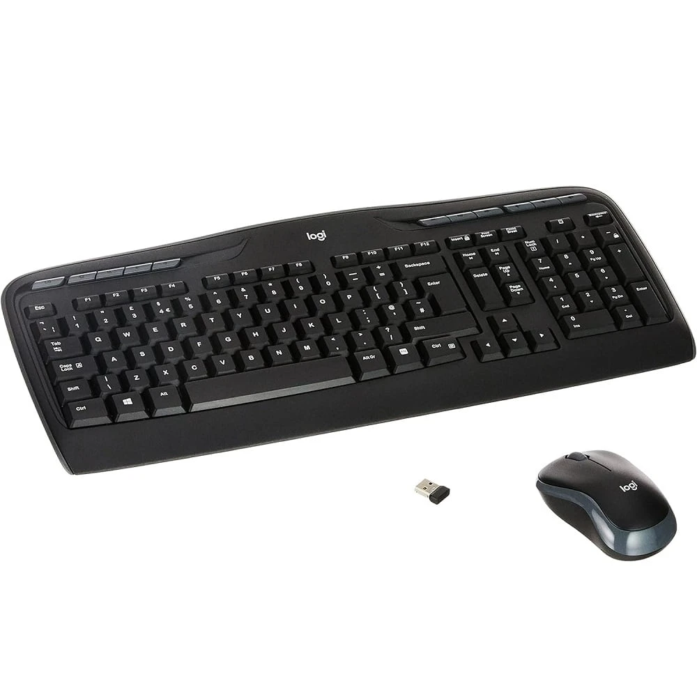 مجموعة لوحة المفاتيح والماوس اللاسلكية Logitech MK330 RF Qwerty باللون الأسود