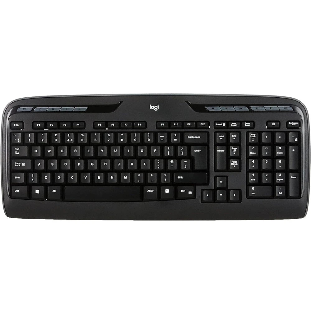 مجموعة لوحة المفاتيح والماوس اللاسلكية Logitech MK330 RF Qwerty باللون الأسود