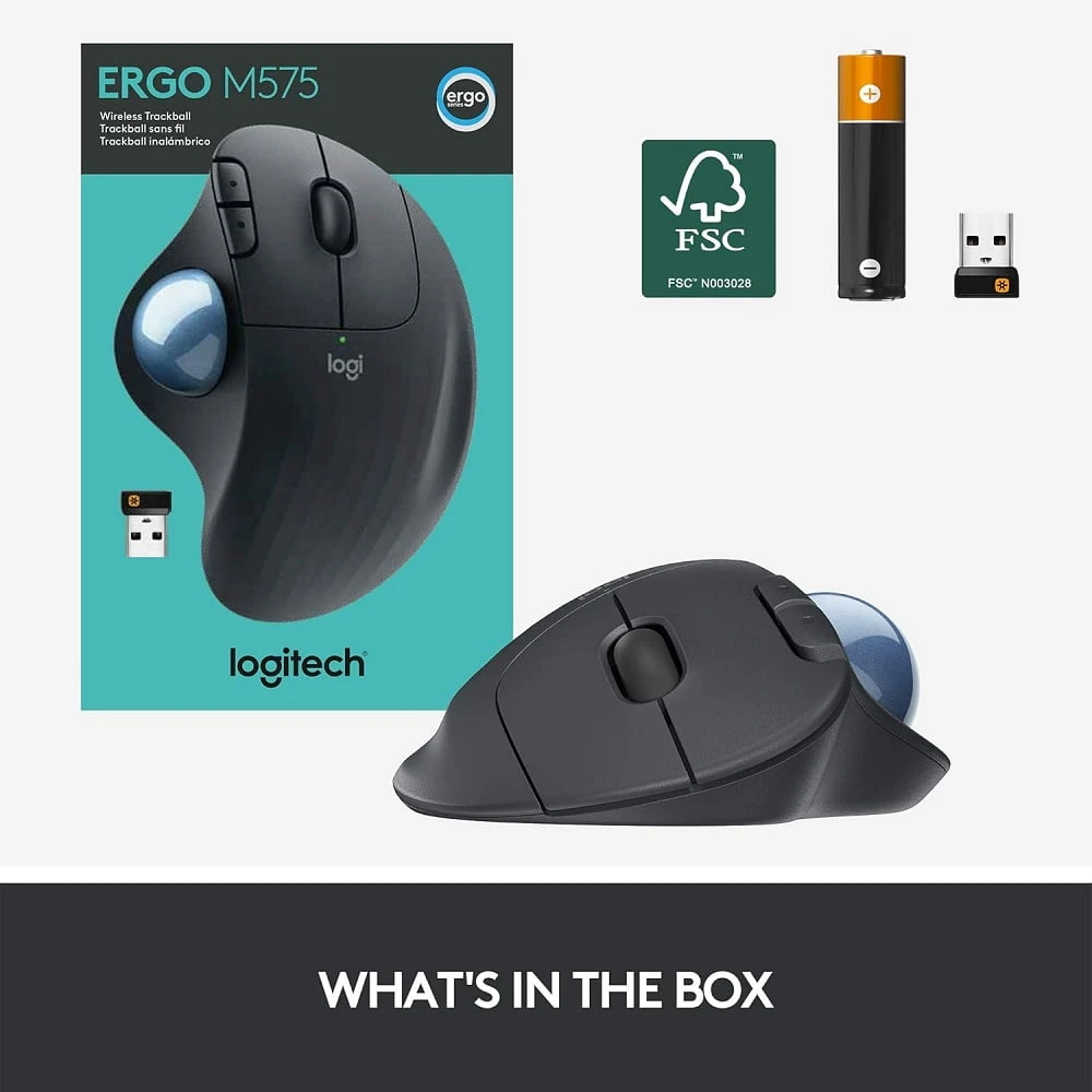 ماوس كرة التتبع اللاسلكية Logitech ERGO M575 910-005869