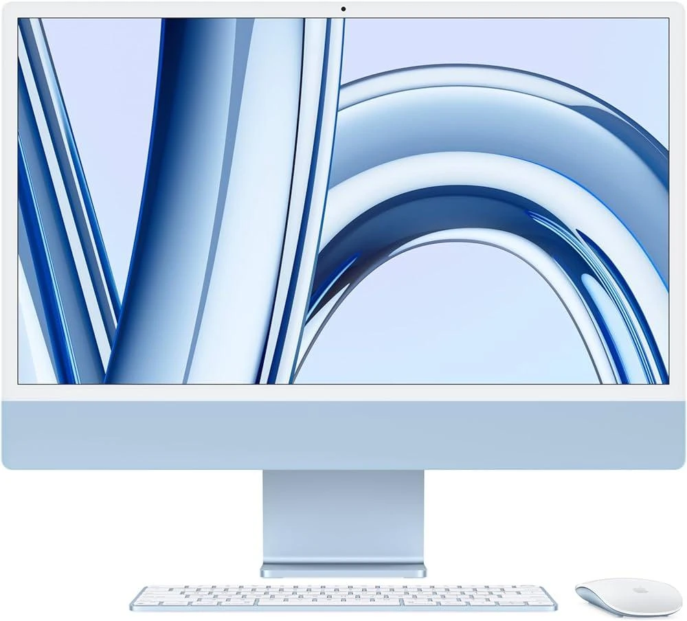 جهاز Imac مقاس 24 بوصة مع شاشة Retina 4.5K: شريحة M3 مع وحدة معالجة مركزية 8 أنوية ووحدة معالجة رسومية 10 أنوية