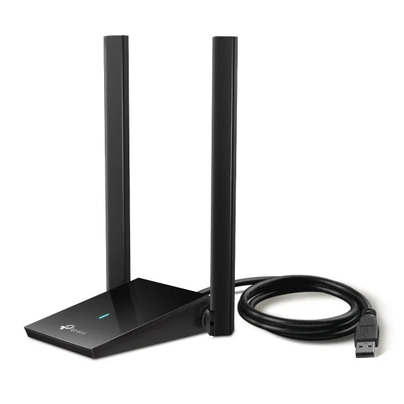 محول Wi-Fi 6 USB ثنائي النطاق عالي الكسب من Archer Tx20U Plus / Tp-Link Ax1800 باللون الأسود