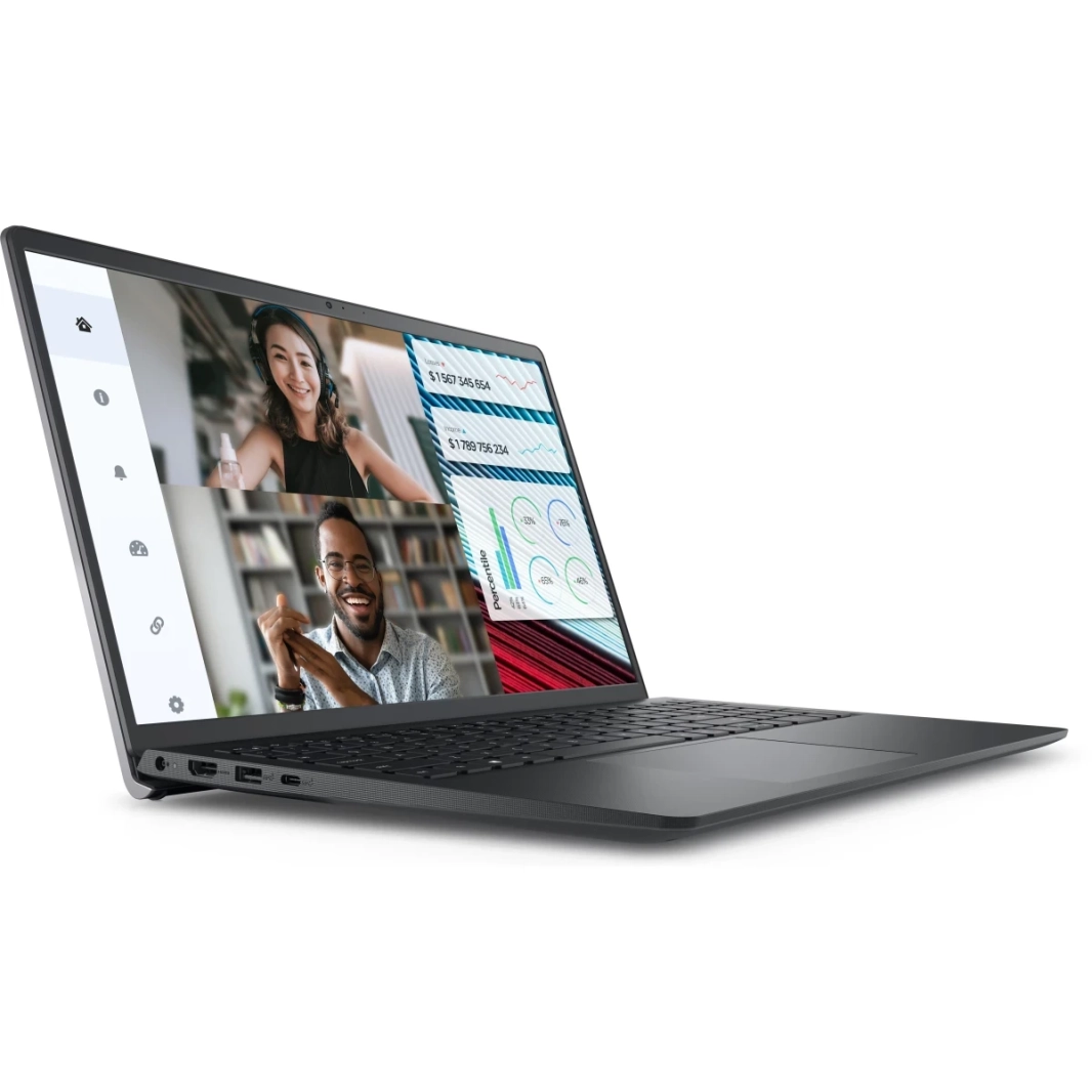 كمبيوتر محمول Dell Vostro 3520 Intel® 12Th Gen Core™ I3-1215U، ذاكرة وصول عشوائي DDR4 سعة 8 جيجابايت، محرك أقراص SSD NVMe® سعة 512 جيجابايت، رسومات Intel® UHD™، شاشة 15.6 بوصة IPS بدقة 1920 × 1080 (FHD)، نظام التشغيل Windows 11 Pro - أسود كربوني