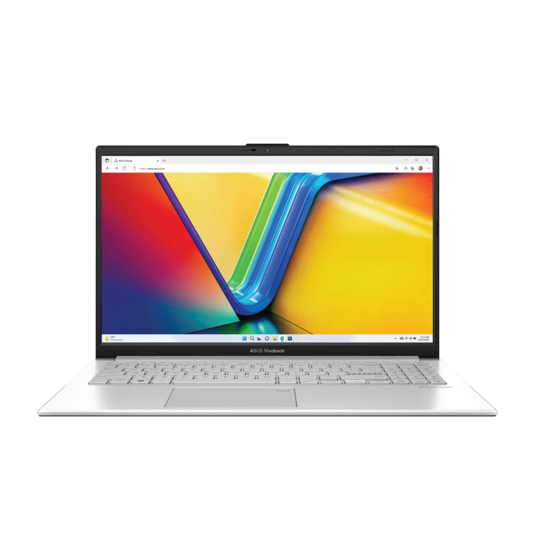 ASUS Vivobook Go 15 E1504GA Intel® Core I3-N305، 8 جيجابايت DDR4، 256 جيجابايت NVMe SSD، 15.6 بوصة IPS 1920 × 1080 (FHD)، Windows 11 Home - فضي رائع