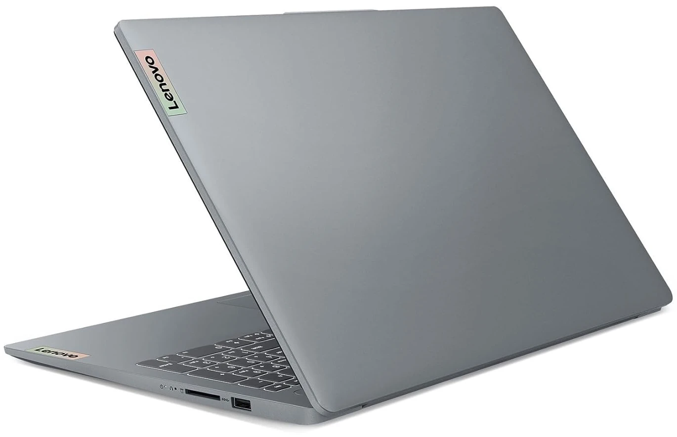 كمبيوتر محمول Lenovo IdeaPad Slim 3 15IRU8 Intel® 13Th Gen Core™ I3-1305U، وذاكرة وصول عشوائي LPDDR5 سعة 8 جيجابايت، ومحرك أقراص SSD NVMe® سعة 256 جيجابايت، وبطاقة رسومات Intel® UHD™، وشاشة 15.6 بوصة IPS بدقة 1920 × 1080 (FHD)، ونظام تشغيل Windows 11 Pro - رمادي قطبي