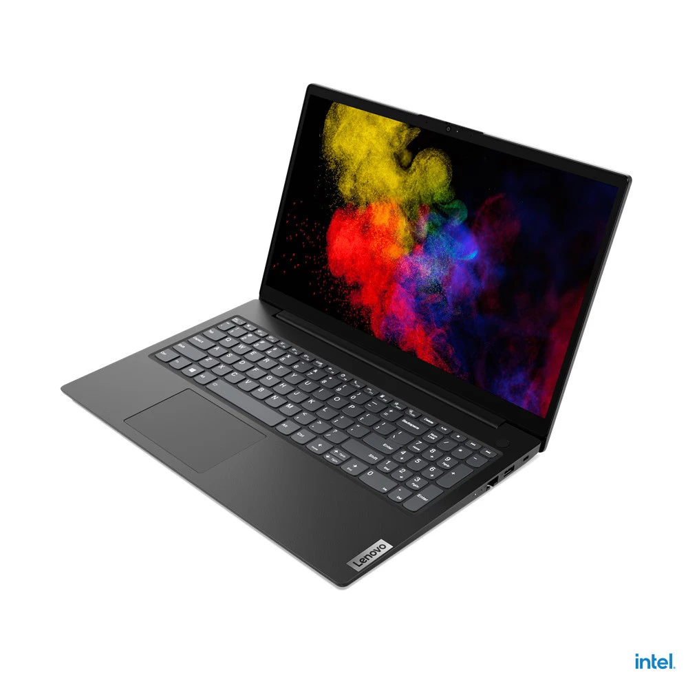 كمبيوتر محمول Lenovo V15 V2 ITL Intel® 11Th Gen Core™ I3-1115G4، ذاكرة وصول عشوائي DDR4 سعة 8 جيجابايت، محرك أقراص SSD NVMe® سعة 256 جيجابايت، رسومات Intel® UHD™، شاشة 15.6 بوصة IPS بدقة 1920 × 1080 (FHD)، نظام التشغيل Windows 10 Pro - أسود