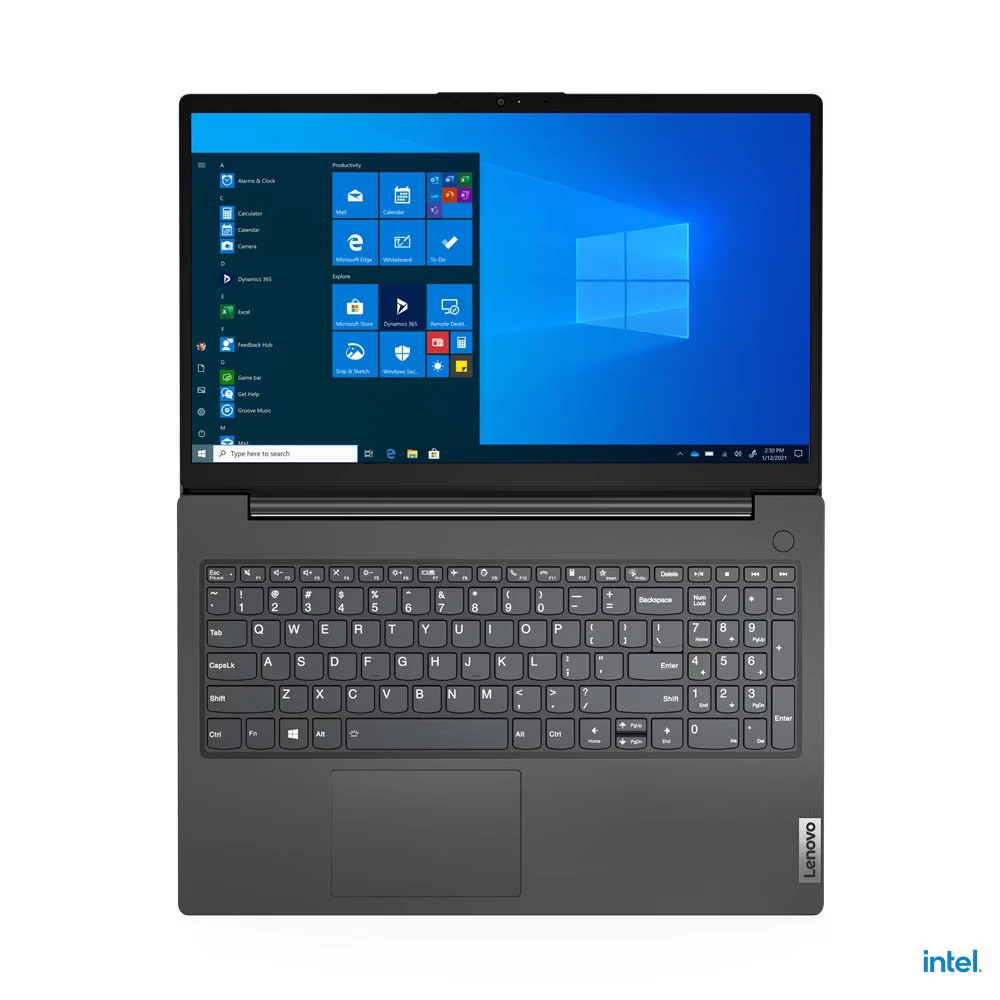 كمبيوتر محمول Lenovo V15 V2 ITL Intel® 11Th Gen Core™ I3-1115G4، ذاكرة وصول عشوائي DDR4 سعة 8 جيجابايت، محرك أقراص SSD NVMe® سعة 256 جيجابايت، رسومات Intel® UHD™، شاشة 15.6 بوصة IPS بدقة 1920 × 1080 (FHD)، نظام التشغيل Windows 10 Pro - أسود