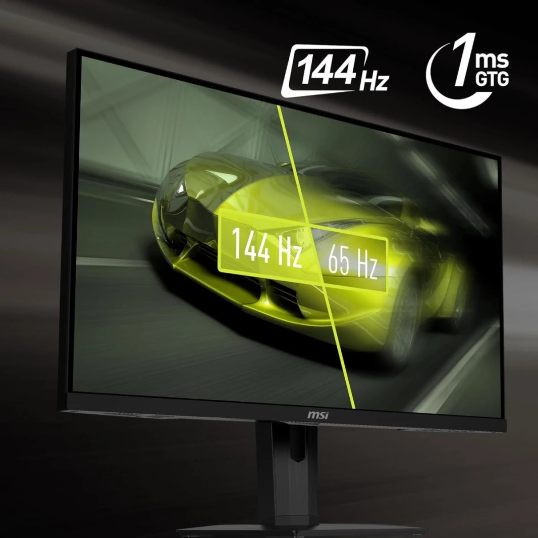 شاشة ألعاب MSI MAG274UPF مسطحة، 27 بوصة UHD 4K، 144 هرتز، 1 مللي ثانية IPS FreeSync Premium، قابلة للتعديل، VESA DisplayHDR 400، أسود / ضمان لمدة 3 سنوات