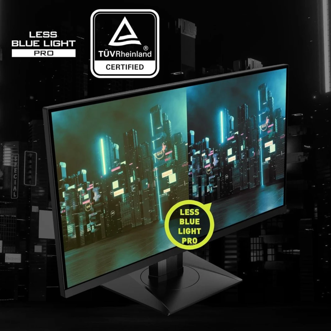 شاشة ألعاب MSI MAG274UPF مسطحة، 27 بوصة UHD 4K، 144 هرتز، 1 مللي ثانية IPS FreeSync Premium، قابلة للتعديل، VESA DisplayHDR 400، أسود / ضمان لمدة 3 سنوات