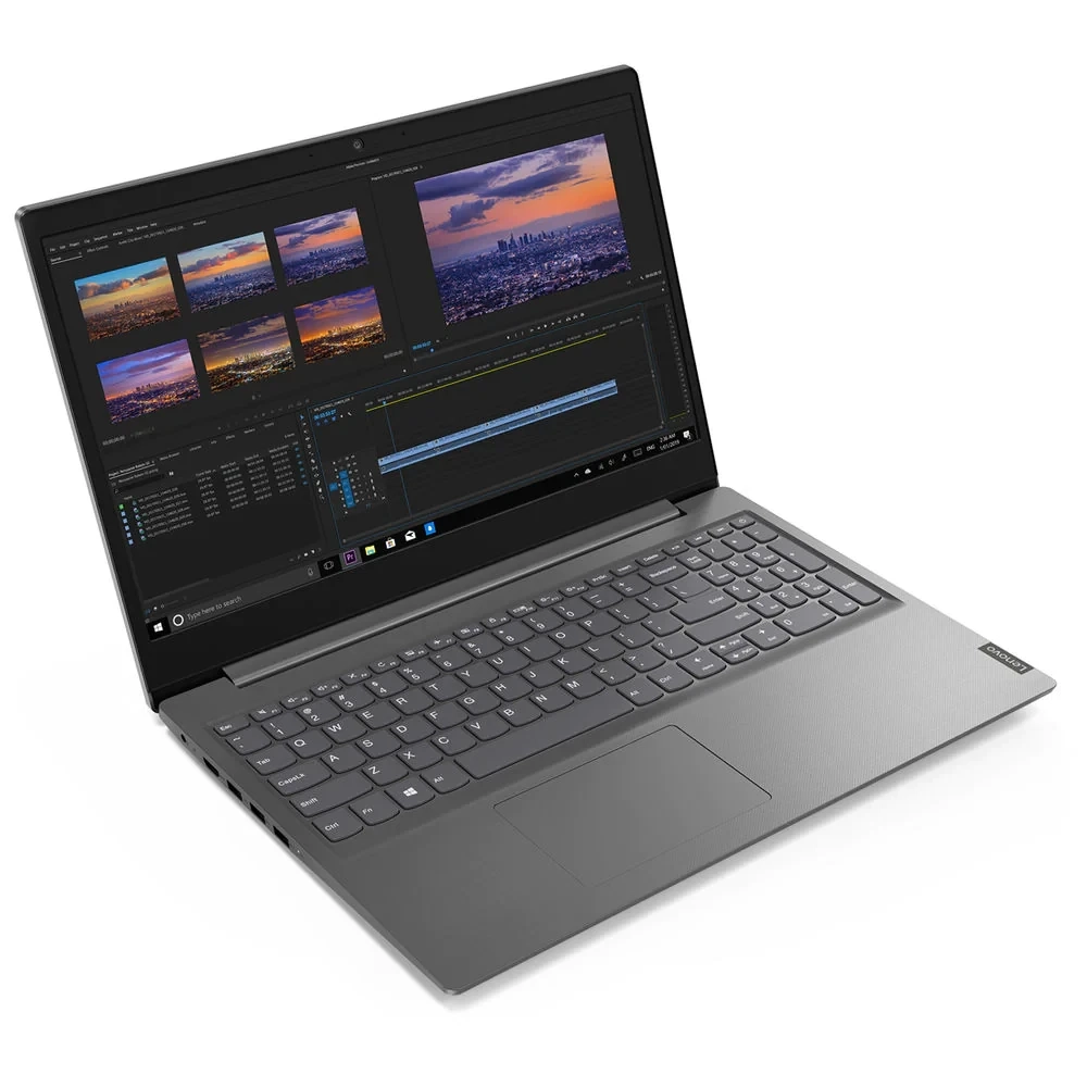 Lenovo Celeron V15-IGL Intel® N4020، ذاكرة وصول عشوائي بسعة 4 جيجابايت، محرك أقراص SSD NVMe® سعة 256 جيجابايت، رسومات Intel® UHD®، شاشة 15.6 بوصة بدقة 1366 × 768 (HD)، نظام التشغيل Windows 10 Pro - رمادي حديدي