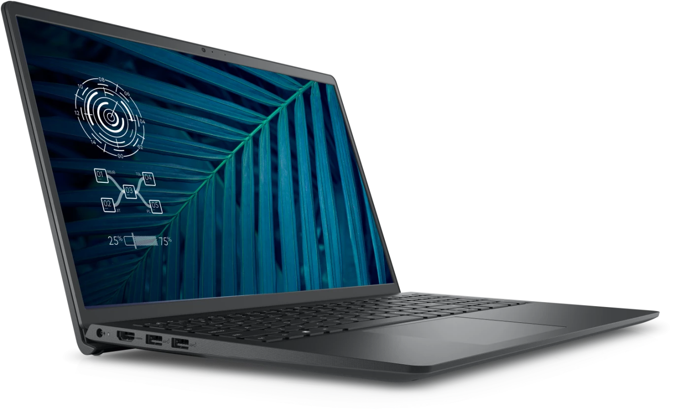 كمبيوتر محمول Dell Vostro 3510 Intel® 11Th Gen™ Core I5-1135G7، ذاكرة وصول عشوائي DDR4 سعة 8 جيجابايت، محرك أقراص SSD NVMe® سعة 256 جيجابايت، رسومات Intel® Iris™ Xe، شاشة 15.6 بوصة بدقة 1366 × 768 (HD)، نظام التشغيل Windows 10 Pro - أسود