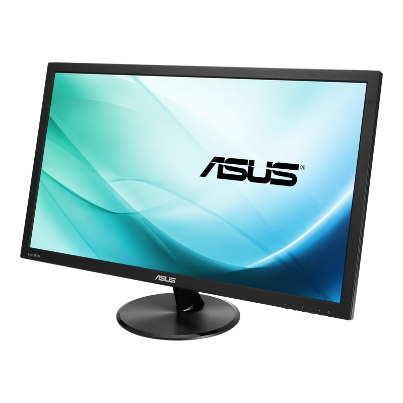 شاشة Asus VP228HE مقاس 21.5 بوصة بدقة 1920 × 1080 (FHD) TN 60 هرتز ووقت استجابة 1 مللي ثانية ومنفذ HDMI 1.4 / VGA مع مكبرات صوت 1.5 وات × 2